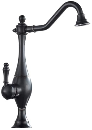 Wasserhahn Bad Waschtischarmaturen Schwarz (Retro Antik Stil Messing 360° Drehbar Einhandmischer Mischbatterie, Hoch)
