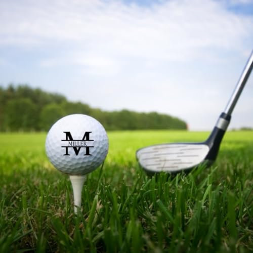 Bykiyevm Personalisierte Golfbälle, personalisierbare Golfbälle, mit Namen, Golfball, Logo-Golfball, Golf-Geschenk, Geschenk für Vater, Golf, Hochzeit, Vatertag, Golfbälle für Männer (3 Stück,