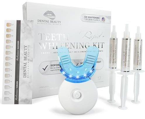 Dental Beauty Zahnbleaching Set - All in One Teeth Whitening Kit - Zahnaufhellung mit revolutionärer US-Teeth Whitening Technologie - Zähne aufhellen - Bleaching Zähne sofort Effekt