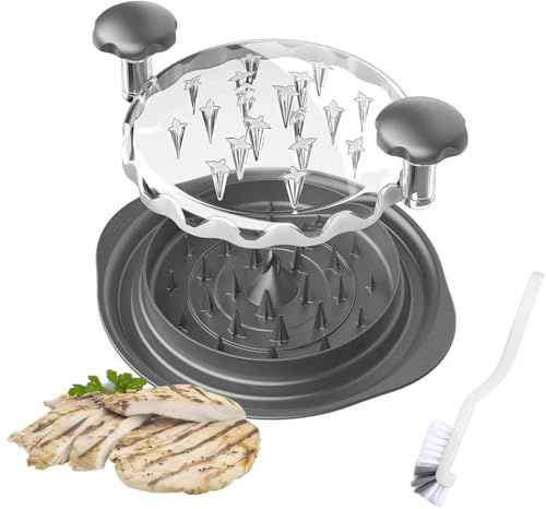 Trituratore di pollo, strumento di triturazione del petto di pollo visibile con spazzola, grande trituratore per carne, manico ergonomico, antiscivolo, resistente al calore, lavabile in lavastoviglie