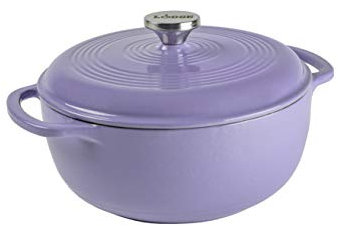 Lodge - Forno olandese in ghisa smaltata da 4,5 litri, con coperchio, doppia maniglia, utilizzabile in forno fino a 260 °C o sul piano cottura, utilizzabile per marinare, cucinare, cuocere