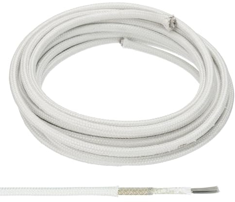 PATIKIL 16.4Ft 11AWG High Temperature Wire, Nickel Plated Copper Wire Mica Glass Fiber High Electronic Wire Insulated Heat Resistant Electronical Flexible Cable, White
