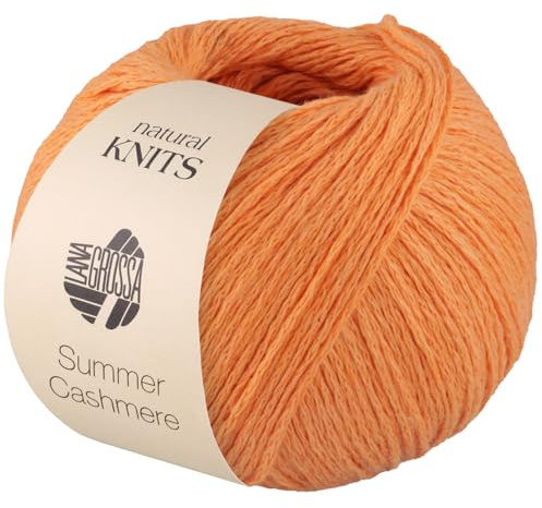 LANA GROSSA Summer Cashmere| Feines Kettengarn aus Baumwolle und Kaschmir | Handstrickgarn aus 90% Baumwolle & 10% Cashmere | 5g Wolle zum Stricken & Häkeln | 210m Garn FB 3