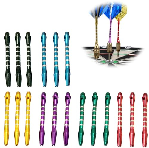 Hsyadazi 18 Tiges de Fléchettes en Aluminium (4.5mm) - Filetage Universel 2BA pour Dards Acier/Souples - Tiges Légères et Stables de Qualité Professionnelle