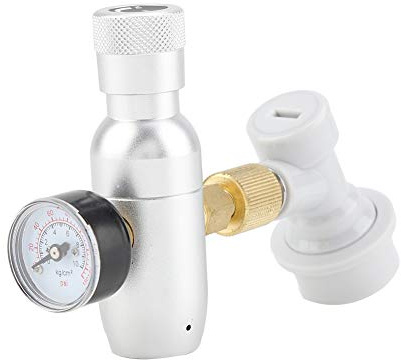Beer Keg Charger CO2 Dispenser, Regulator CO2 Charger Gas Disconnect Kegerator CO2 Charger Kit, 16g Regulated Adapter Lock Quick Disconnect for Homebrewing Beer Kegerator Soda (0-60PSI) (0-150PSI)