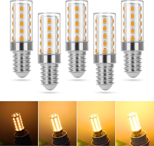 E14 LED Dimmbar Lampen,Warmweiß 3000K,3.5 W 350LM Glühbirnen,5 Pack | AC 230V,Ersatz 30-35W Glühlampen,350LM Maiskolben,Energiesparlampe Edison-Schraube,Kerze Leuchtmittel für Heimbeleuchtung