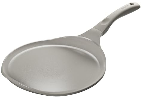 Redchef crêpepan 30 cm, pannkakspanna, keramisk nonstickpanna för omeletter, platt pannkakspanna utan PTFE, PFAS och PFOA, reptålig, diskmaskinssäker, grå
