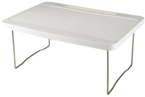Scrivania del letto pieghevole portatile con scanalatura di supporto per la scrittura e la lettura per laptop, tavolo da vassoio ad lap da servizio pesante per mangiare, studiare e lavorare da l