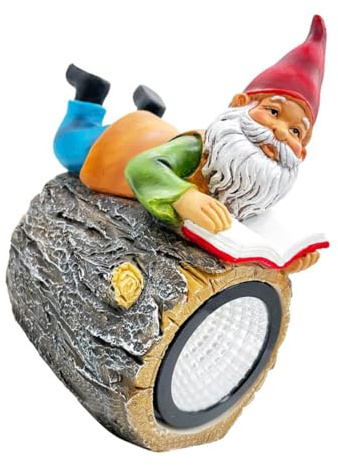 UKCOCO Lampe Solaire de Jardin Décorative à Nain Résine Lumière Extérieure Autonome pour Pelouse Patio et Cour Décoration Originale et Économique