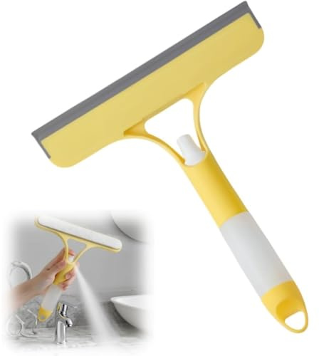 Window Wiper with Spray Bottle - Glass Scraper & Window Squeegee Wiper with Microfibre for Streak-free Window Cleaning and Car Care