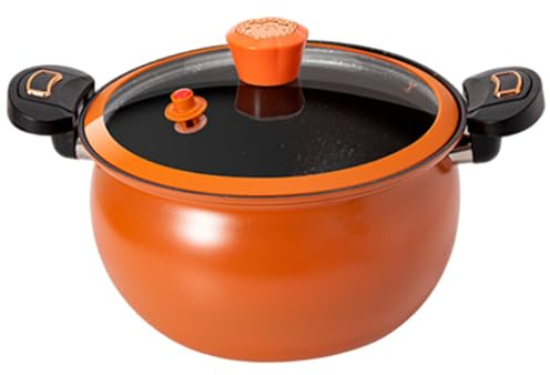 Mini autocuiseur à pression, casserole de pression de chauffage rapide 8L avec poignées verrouillage, stockage antiadhésif avec couvercle transparent pour le gaz, induction, poêles électriques