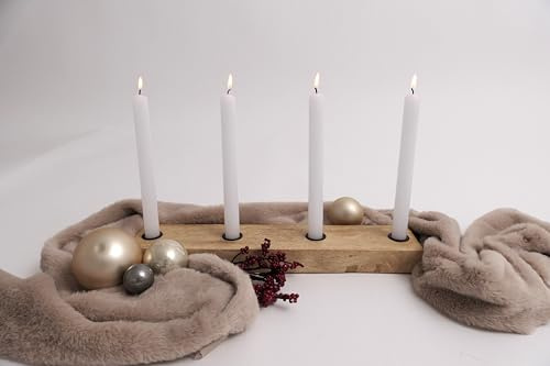 CB Home & Style Adventskranz für Stabkerzen minimalistisch modern rustikal Stabkerzenhalter Weihnachtsdeko 40x8x3,5cm