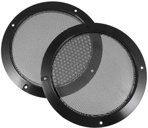 OATIPHO Filets de Protection pour Haut-Parleur 6 Pouces en Plastique et Fer Noir 2 Pcs Accessoires de Réinstallation Faciles à Fixer pour Audio de Voiture et Maison