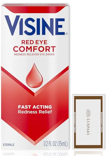 Eye Care Set: Visne Red Eye Drops 15 ml + LUXPAKS Wipe