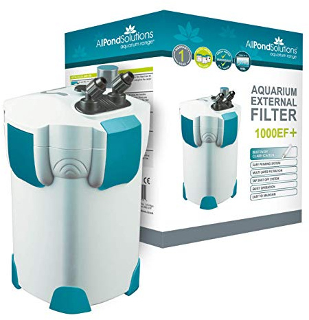 All Pond Solutions Aquarium External Fish Tank Filter 1000 Litre/ Hour Plus 9W UV Light Free Filter Media
