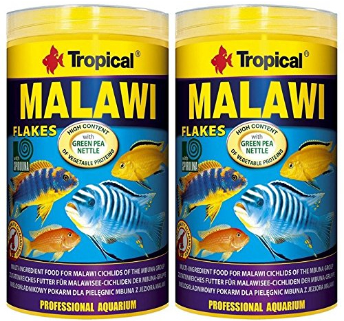 Tropical 2 Stück 1 Liter Malawi Flocken Doppelpack 2 er Set Cichlid Malawi Fischfutter