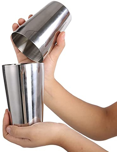 Zerodis Kit Shaker à Cocktail en INOX Boston Cocktail Shaker Set Ustensiles pour Bar et Vin DIY Cocktails à La Maison Cadeau Noel Parfait pour Les Amateurs de Cocktail(800/600ML)