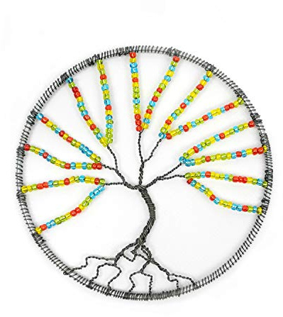 Pracht Creatives Hobby 5951-15245 Bastelset Lebensbaum in bunt, Kreativset zum Erstellen von einem Lebensbaum aus Draht und Rocailles, Größe ca. 15 cm