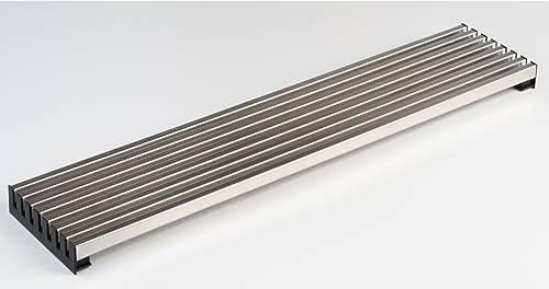 AZERODESIGN - Griglia Forno- Griglia Ventilazione- Griglia di ventilazione forno- Griglia di ventilazione frigorifero- Colore Inox- 8 doghe in alluminio da 60 cm