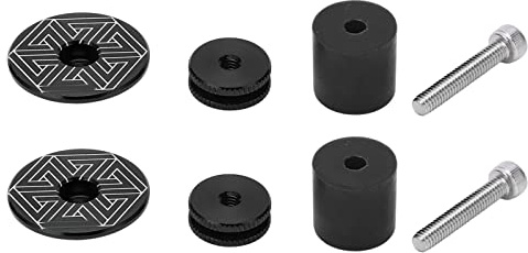 SPYMINNPOO 1 Paar/Set Fahrrad-Lenker-Endkappen, Aluminiumlegierung, Fahrrad-Griffstangen-Endstopfen für Radfahren, Mountainbike, Rennrad, MTB, BMX(Wirbel - Schwarz)