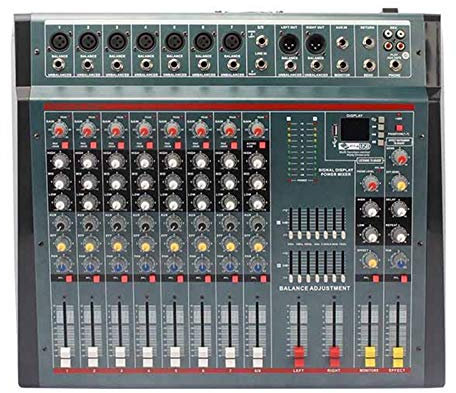 Mezcladores en vivo, escritorios de mezcla de estudio Mezclador de audio portátil con tarjeta de sonido Consola de mezcla estéreo de 8 canales Bluetooth USB para PC Reproducción de grabación Webcast