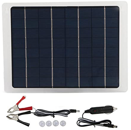 Solarpanel, 10 W Solar-Batterieladegerät, Wohnmobil-Zubehör Mit Dual-USB-Anschluss, Steckbares Solarpanel, Batterieladegerät, Monokristallines, Wasserdichtes Panel Für Auto