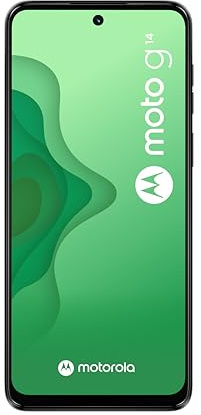 Motorola MOTO G14 4G RAM 4 GB, 128GB Gris Acier, Smartphone déverrouillé, écran 6,5'', batterie 5000 mAh, chargeur, câble USB et coque de protection, Version FR