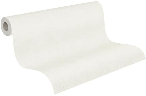 A.S. Création Tapete Weiß - Casual Living Wandtapete 393391 - hochwertige einfarbige Vliestapete für Schlafzimmer - 10,05m x 0,53m - Made in Germany