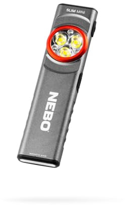 NEBO Slim Mini - Wiederaufladbare LED Taschenlampe mit USB C und ultraschlankem Profil - Helle 250 Lumen Leistung & bis zu 10 Stunden Betriebsdauer - Wasserdichte Wanderausrüstung & Camping Zubehör