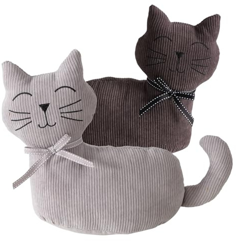TOPANBIETER 999 dekorativ premium dörrstopp, set om 2 katter, dörrhållare, fönsterbuffert, golvstopp, dörrstopp, kattstopp, kattpar,