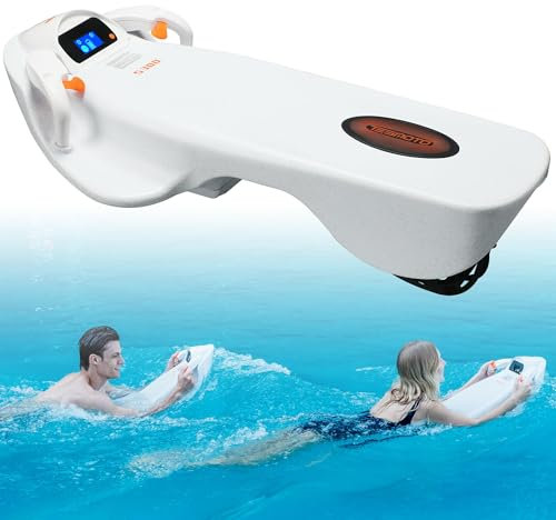 MIDUOLAI Intelligent Assistant Float Board, Elektrisches Bodyboard Hilfe Propeller, Elektrisches Surfboard Mit 100 Kg Auftrieb, Mit Standard Und Sportmodus, Für Schwimmanfänger,Weiß