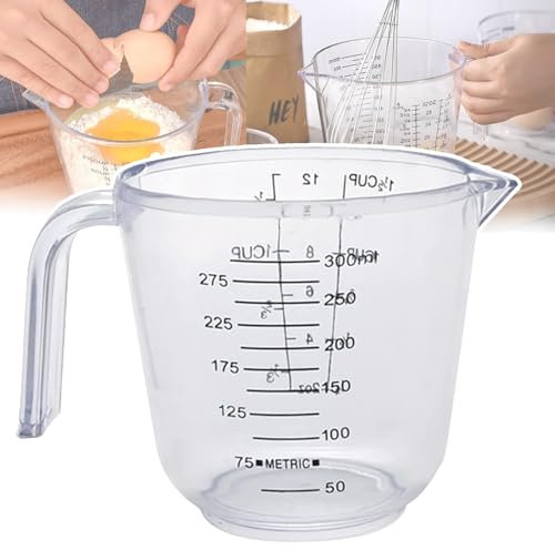 LNNLOO Vasos Medidores De Plástico (150-1000 Ml), Jarra Medidora De Líquidos, Desviación Triangular/reducción De Salpicaduras, Mango Antideslizante/fácil De Verter, para Agua, Leche,300ml