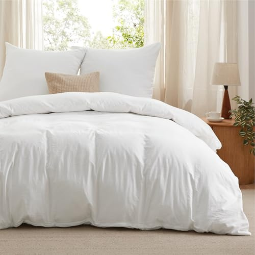 Bedsure Funda Nordica Cama 180 - Blanco, Funda de Edredón 260x240