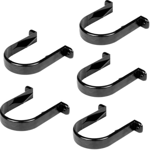 68mm Round DownPipe Guttering Bracket- Guttering Pipes and Fittings- Pack of 5, Black