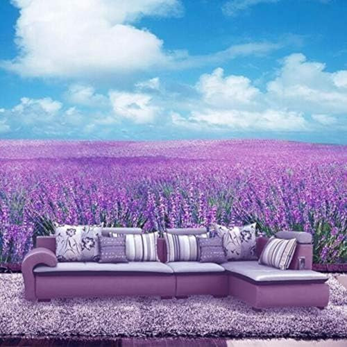 YueMingDi Papier Peint 3D, Salon, Décor, Mur, Violet, Lavande, Canapé Floral, Chambre, Salle À Manger, Décoration Intérieure, Mur-400Cm×280Cm