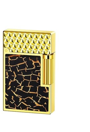 SDCN Flip-top Jet Butane Lighter, Windproof Open Flame Retro Side-Slip Grinding Wheel, Adjustable Flame Size, refillable Butane, Easy to Carry, Men's Gift(Gold 4)