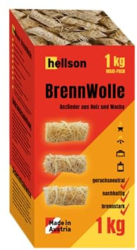 Hellson Laine à brûler – Allume-feu en bois et cire