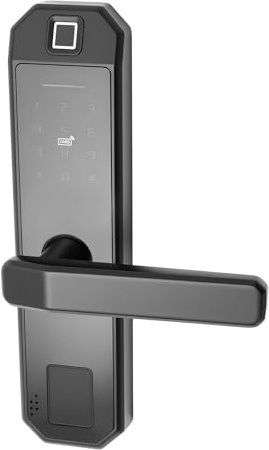Smart Elektronisches Türschloss, Türschloss Fingerabdruck, Wasserdicht Smart Türschloss, Elektronisches Türschloss für 15 Monate, mit 4*AAA Trockenbatterien, Schwarz, für 35-50mm Türen mit Dicken