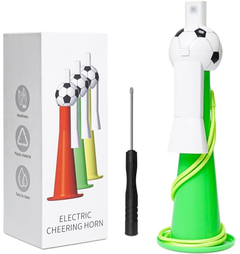 ZONSUSE Elektriskt supporterhorn, trumpet för supporter, fotbollshorn, batteridrivna Vuvuzela för VM, UEFA Champions League, League 1, fotbollsmatch atmosfär stadion och fester (grön)