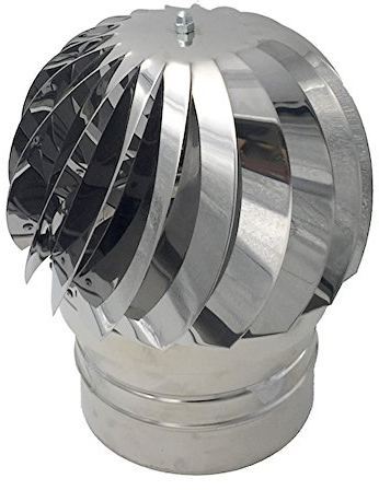 EINSIDE Comignolo girevole, Cappello eolico per camini in acciaio inox AISI 304, Base tonda, ø 100 mm