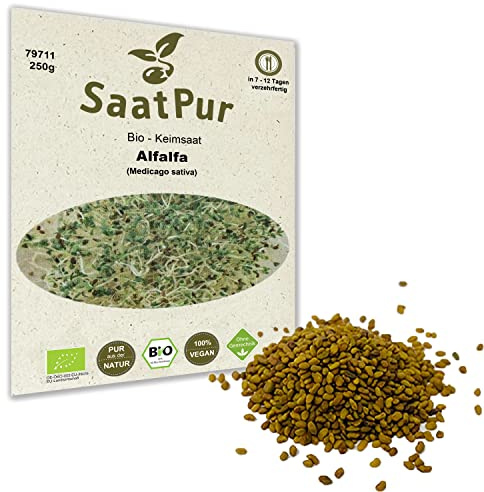 250g BIO Keimsprossen Alfalfa Samen Keimling Sprossen Mikrogrün Microgreens Sprossenanzucht