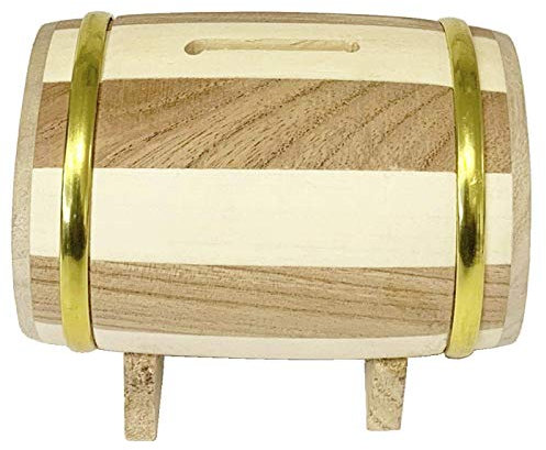 Hucha de Madera con Forma de barrica de Vino 12 x 16 cm