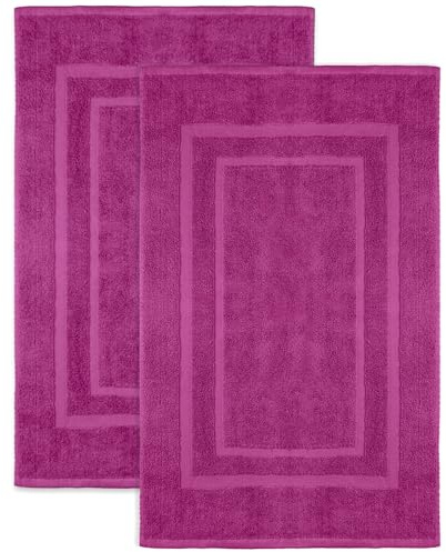 NatureMark Confezione da 2 tappetini da bagno e doccia, in 100% cotone, da 50 x 80 cm, di colore Rosa