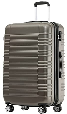 BEIBYE Reisekoffer 2088 Hartschalekoffer Gepäck Koffer Trolley Bordcase Handgepäck M in 14 Farben (Coffee)