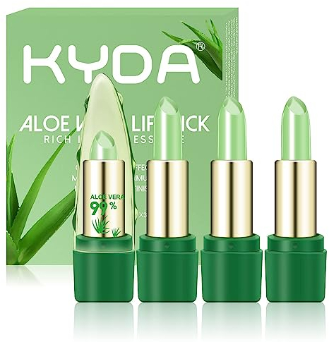Freeorr 3 Stück Aloe Vera Jelly Lippenstift, Magic Temperature Farbwechsel Lippenstift Lippenbalsam, Feuchtigkeitsspendendes Lang anhaltendes Lippen Set-3.5g