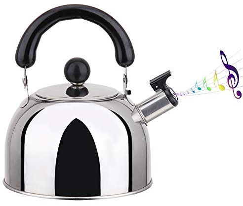 Bollitore Da Fornello In Acciaio Inox 2/3/4L Bollitore A Fischio, Bollitore Ad Induzione, Bollitore Retrò, Impugnatura Anti-Scottatura, Per Tutti I Fornelli (4L)