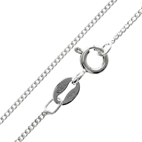 SilverAmber Jewellery feine 925 Silber Italienische panzerkette mit diamantschliff - 1.1 mm - Damen Halskette silber in 36-62 cm GCH009