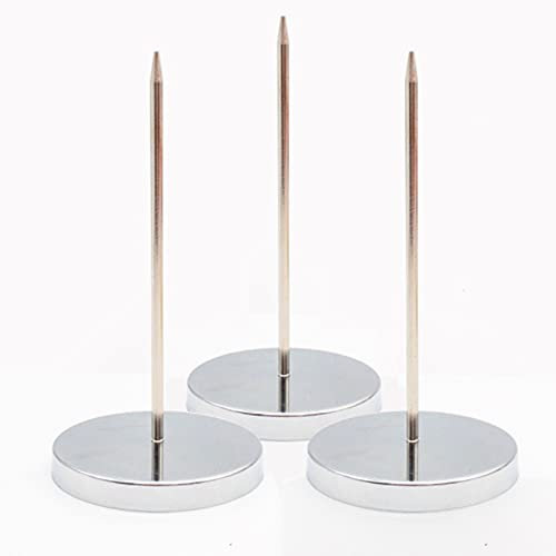 Soporte de papel para barra recta de acero inoxidable, soporte para billetes, tenedor de notas de recibo con pincho de notas – paquete de 3
