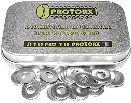 Rondelle Plate M5 : Boite 30 Pcs Acier Inoxydable Type Moyenne pour Carrossier Bricolage Réparation Exterieur et Interieur | Disque Metal d'Appui Inox A2 Anti-Rouille | Dimension (5,3mm x 12mm x 1mm)