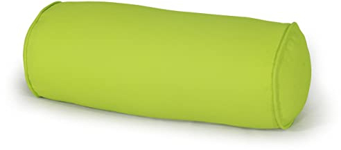 CHILIMILII Round Cervical Roll Bolster Pillow with Removable & Washable Cotton Cover, Round Pillow for Lower Back, Knees, & Neck Support, Great for Massage and Yoga (Lime Green, Medium (15x45cm))